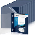 Teling Clear Report Cover with 3 Prongs, Plastic Report Presentation Folders 90 by Teling