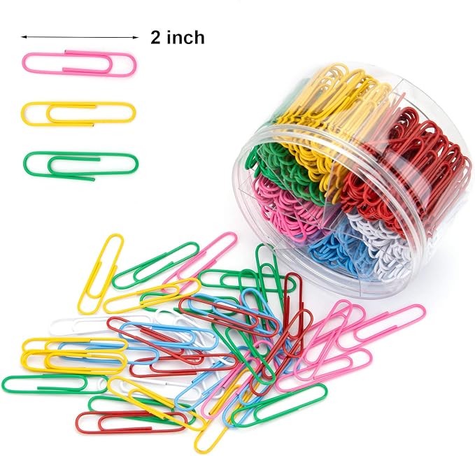Yarlung 900 Pieces 2 Inch Jumbo Paper Clips, Vinyl Coated Large Paperclips - Image 2