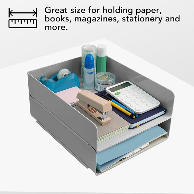 Tiawudi Desk Organizer, Office Organization and Storage, Plastic Letter Tray - Image 5