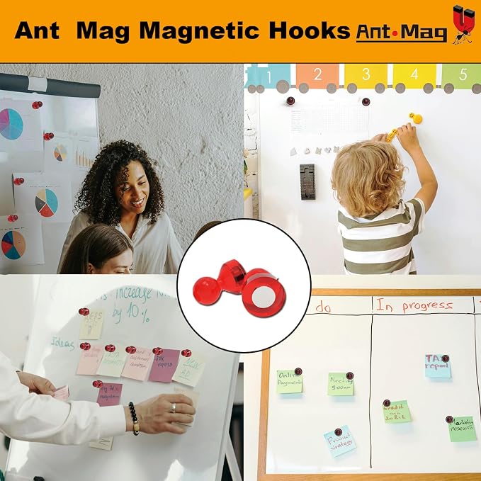 Ant Mag Magnetic Push Pins 48pcs Strong Whtieboard Pins Magnets Perfect Use - Image 4