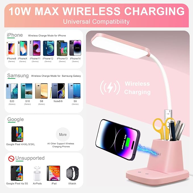 Pink Desk Lamp, Small Desk Lamp - Image 3
