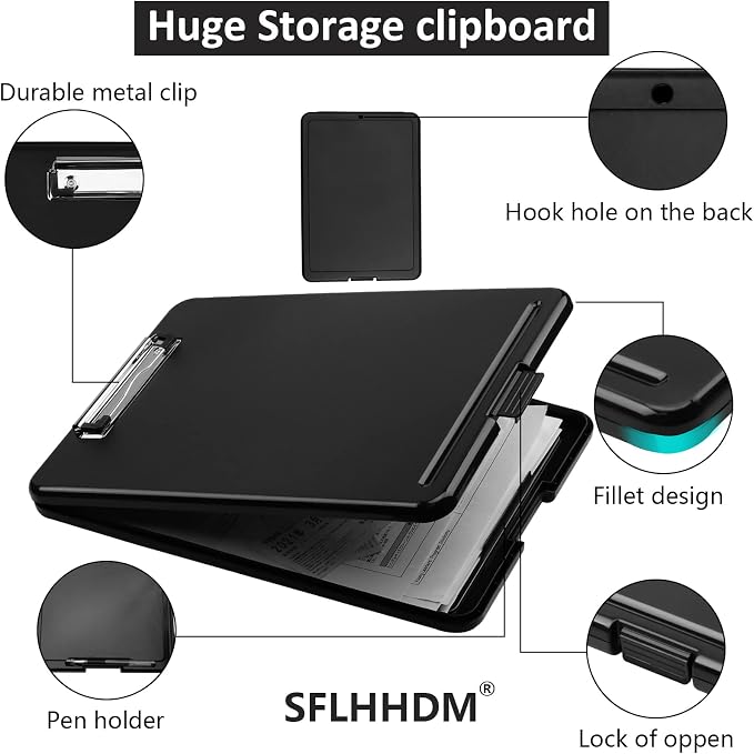 Clipboard with Storage, Storage Clipboard with Clip, Clipboards Foldable - Image 5