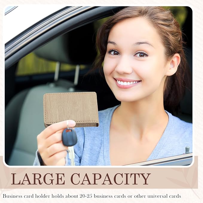 Outus 2 Pieces Business Card Holder, PU Leather Business Card Case Pocket Wallet - Image 7