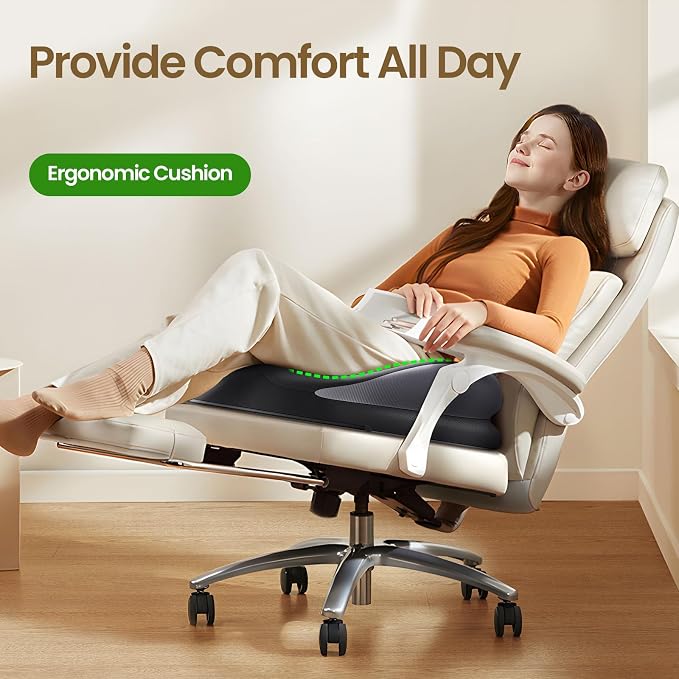 Benazcap Large Seat Cushion for Office Chair Memory Foam Coccyx Pain Relief - Image 5
