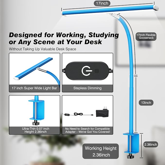 Airlonv LED Desk Lamp for Office Home, Eye-Caring Desk Light - Image 3