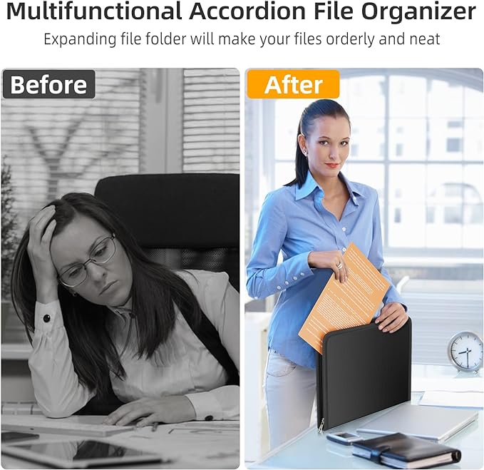 Fireproof Accordion File Organizer, Portable Expanding File Folder - Image 4