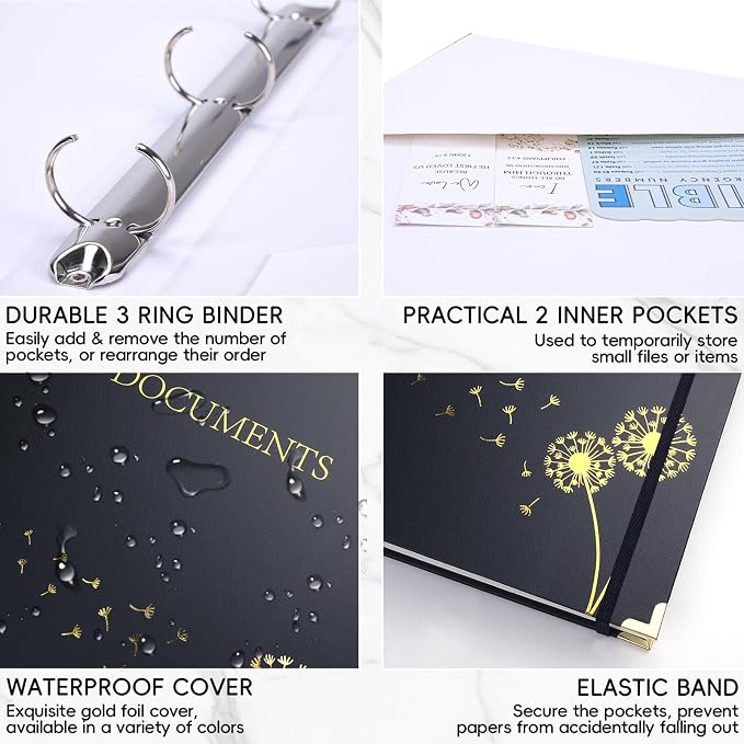 XKDOUS Important Document Organizer Emergency Binder Life Organizer Folio - Image 4