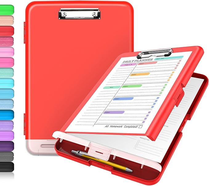 Sooez Clipboard with Storage, Clip Board 8.5 x 11 with Pen Holder, Plastic by Sooez