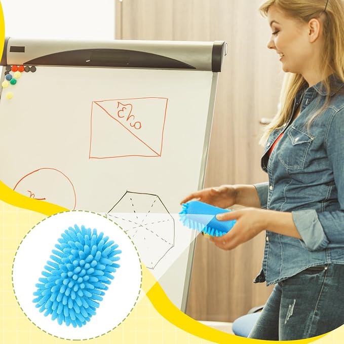 Zonon 4 Pieces Dry Erase Eraser Microfiber Shag Washable Whiteboard Eraser - Image 6
