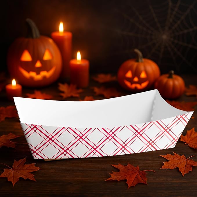 SPARGOS 3lb Paper Food Boats – Red and White Checkered Nacho Trays - Image 8
