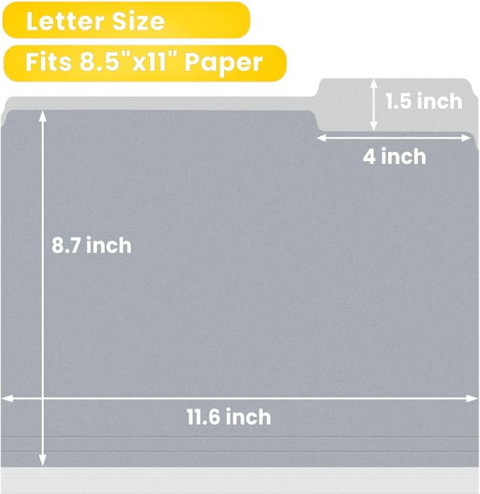 SUNEE File Folders, 18 Pack Manilla Folders 8.5 x 11, Colored Folders Office - Image 2