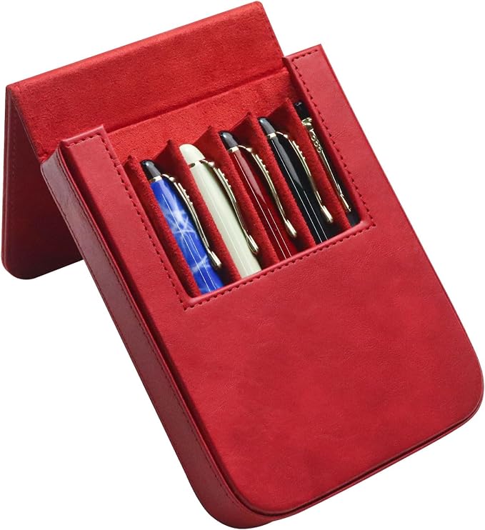 PU Leather 6 Fountain Pen/Pencil Tray Case, Magnetic Closure - Image 8
