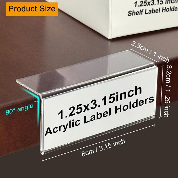 ChanQnTon Acrylic Shelf Labels, L-Shape Book Shelf Labels, Price Tags, Sign - Image 4