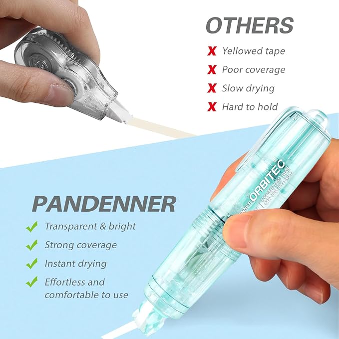 White Correction Tape, Refillable Retractable Quick Dry Japan Aesthetic Cute - Image 4