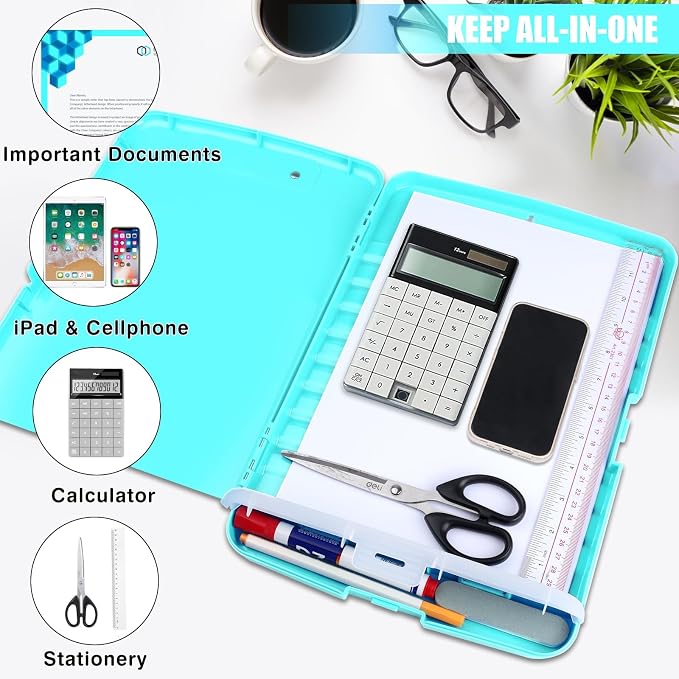 Plastic Clipboard with Storage, Clip Boards 8.5x11 with Pen Holder, A4 Nursing - Image 2