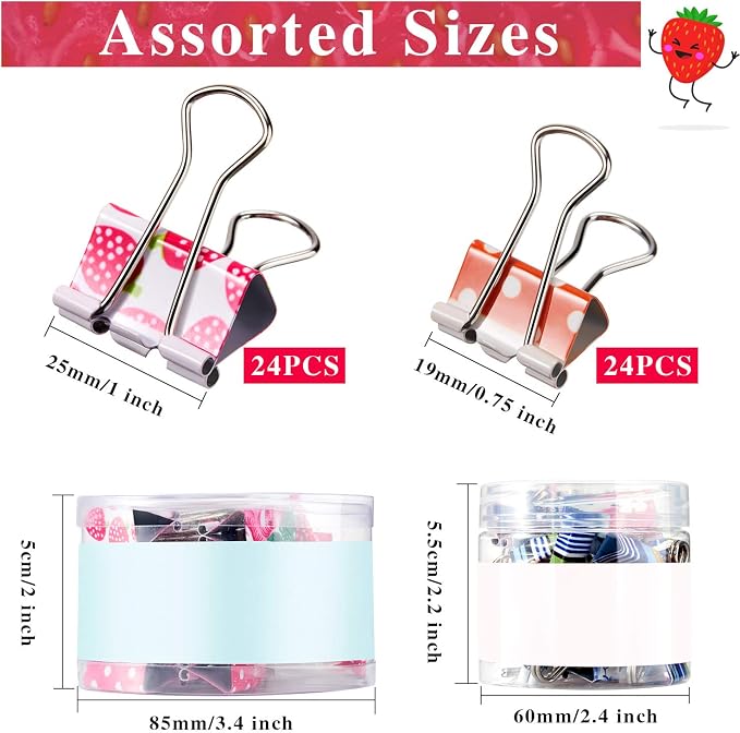 Outus 48 Pcs Cute Binder Clips - Image 6