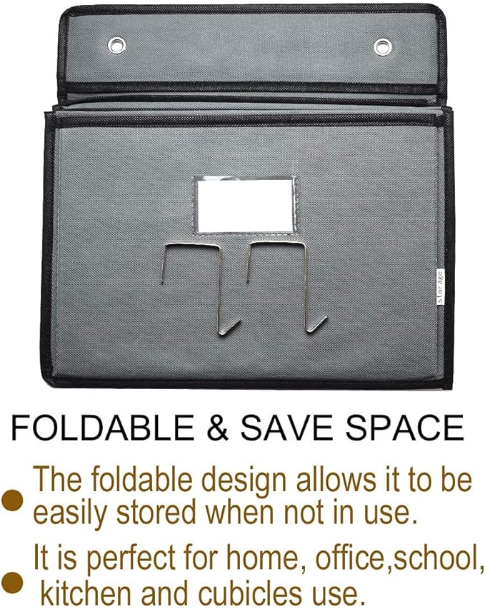 Over the Door Hanging File Organizer 5 Extra Large Pockets Wall Hanging File - Image 6