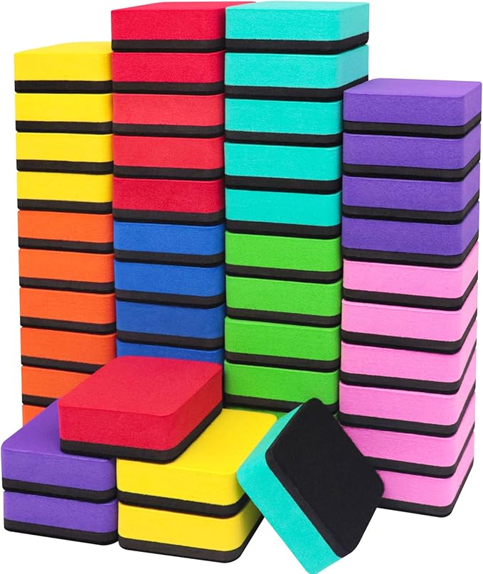 Dry Erase Eraser, CUTEFA 48 Pack Magnetic Whiteboard Dry Erasers, Mini by CUTEFA