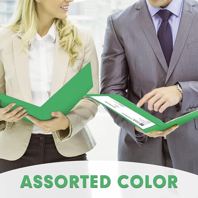 Two Pocket Folders, PANDRI 50 Pack 2 Pocket Folders, Letter Size Paper File - Image 6