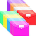Sooez 48 Pack Folders Plastic Envelopes, Letter A4 Size Poly File Envelopes by Sooez