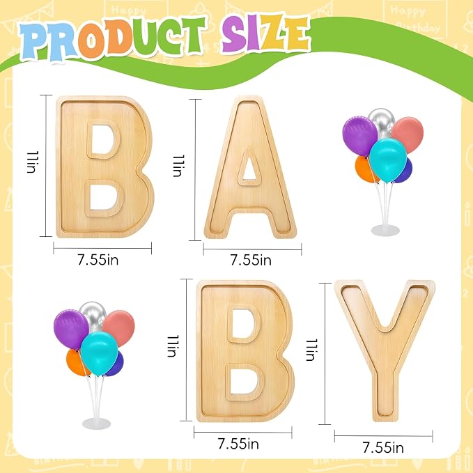 4PCS Baby Charcuterie Board Letters- Fillable Letter Food Serving Tray - Image 3