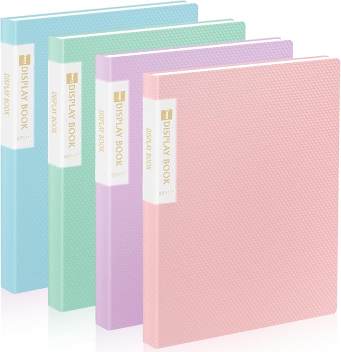 4 Pack Binder with Plastic Sleeves 18-Pocket, Displays 36 Pages, Sooez 8.5x11 by Sooez