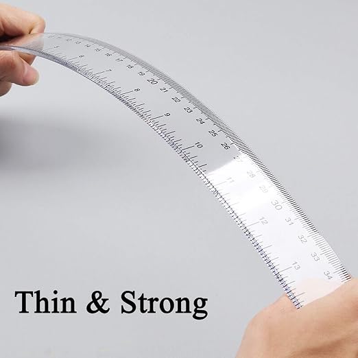 Ruler 12 inch 6 inch Rulers for Kids Plastic Clear Ruler Bulk for Classroom - Image 3