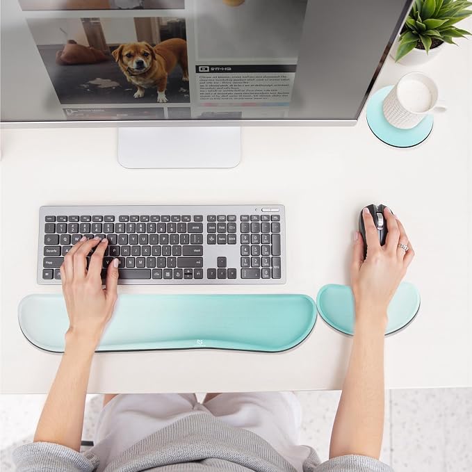 Gimars Upgrade Enlarge Silky Gel Memory Foam Keyboard Wrist Rest, Wrist Rest - Image 2