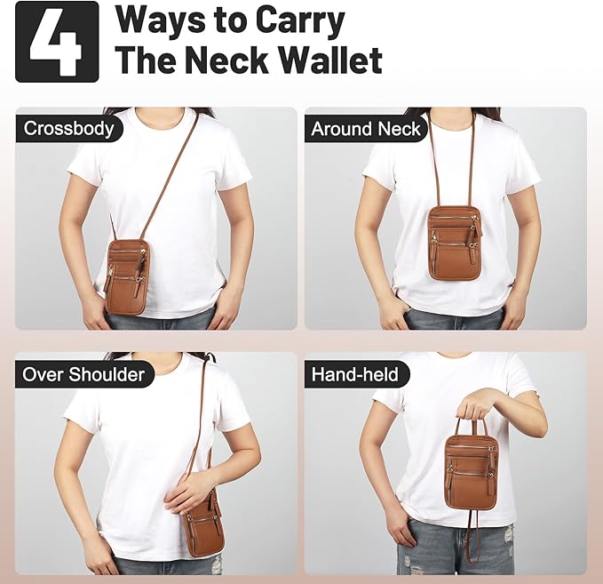 Sizobi Neck Wallet for Traveling Women Men, RFID Blocking Leather Passport - Image 3