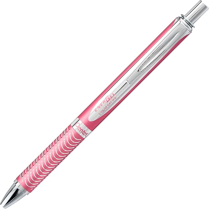 Pentel PINK BCA EnerGel Alloy RT Premium Liquid Gel Pen, Medium Line, 1 Pack - Image 2