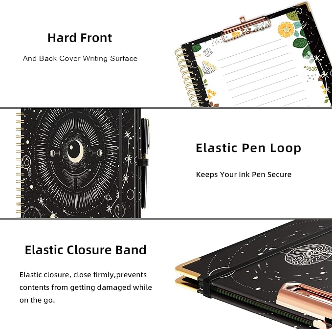 Ospelelf Clipboard with Storage 8.5 X 11，Padfolio Organizer, Spiral Portfolio - Image 5