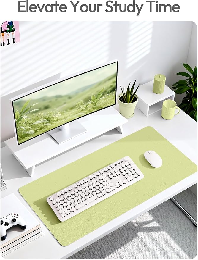 YSAGi Leather Desk Protector, Office Mat, Large Mouse Mat, Non-Slip PU Leather - Image 6