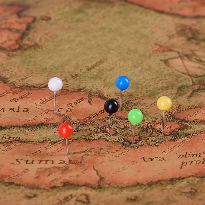 Outus 500 Pieces Map Push Pins Map Tacks Plastic Round Head Tacks - Image 5