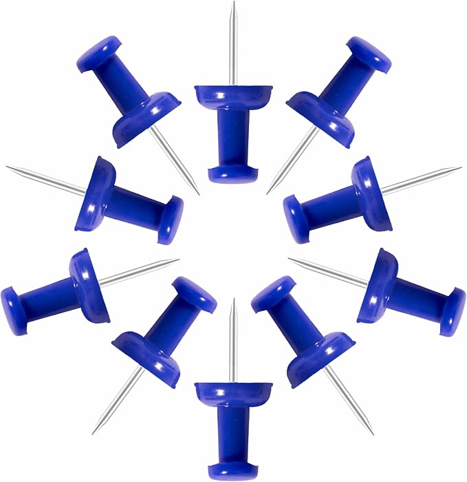 VAPKER Push Pins Tacks 120Pcs Solid Blue Thumb Tacks Larger Size Pin Map Tacks by VAPKER