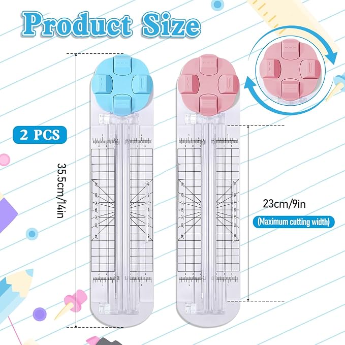 2 Pcs 4-in-1 Paper Cutter, Perforated, Creasing Blades - Image 2