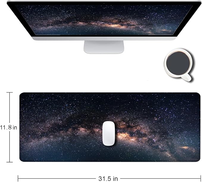 Large Gaming Mouse Pad with Stitched Edges, Galaxy Desk Mat, Extended XL - Image 2