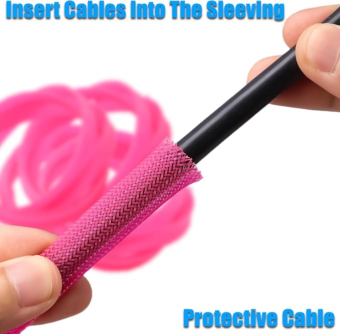 25ft PET Expandable Braided Cable Sleeve 1/3inch Pet Braided Cable Sleeve - Image 4