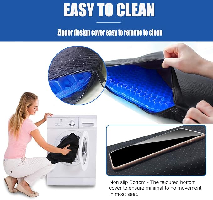 Gel Seat Cushion for Long Sitting Pressure Relief -Wheelchair Cushion for - Image 6