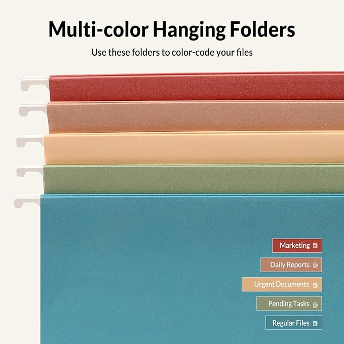SUNEE Hanging File Folders, 50 Pack Letter Size Hanging File Folders - Image 4