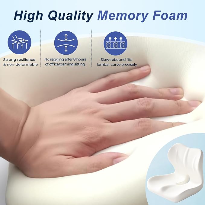 Seat Cushion for Office Chair and Car, Ergonomic Memory Foam Seat Cushion - Image 8