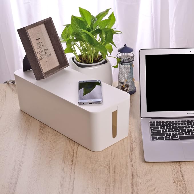 Cable Organizer Box Set of Three, Power Cover Cord Holder Surge Protector - Image 7