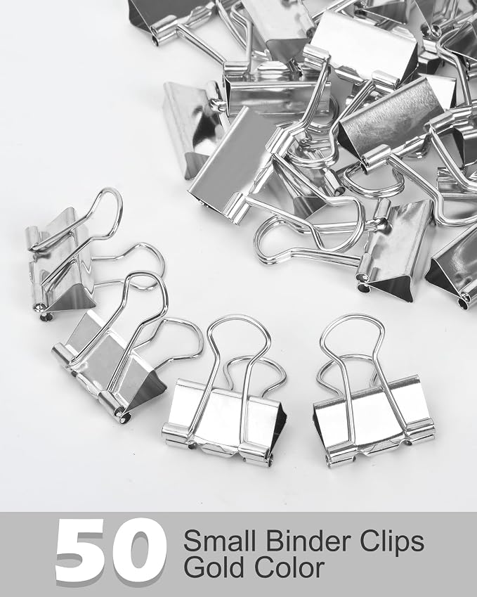 Binder Clips, 50 Pack, 0.75 in Small Paper Clips - Image 3