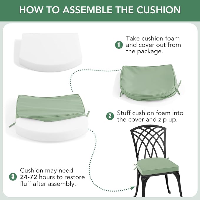 Outdoor Chair Cushions Set of 2: Waterproof & Fade Resistant Patio Furniture - Image 8