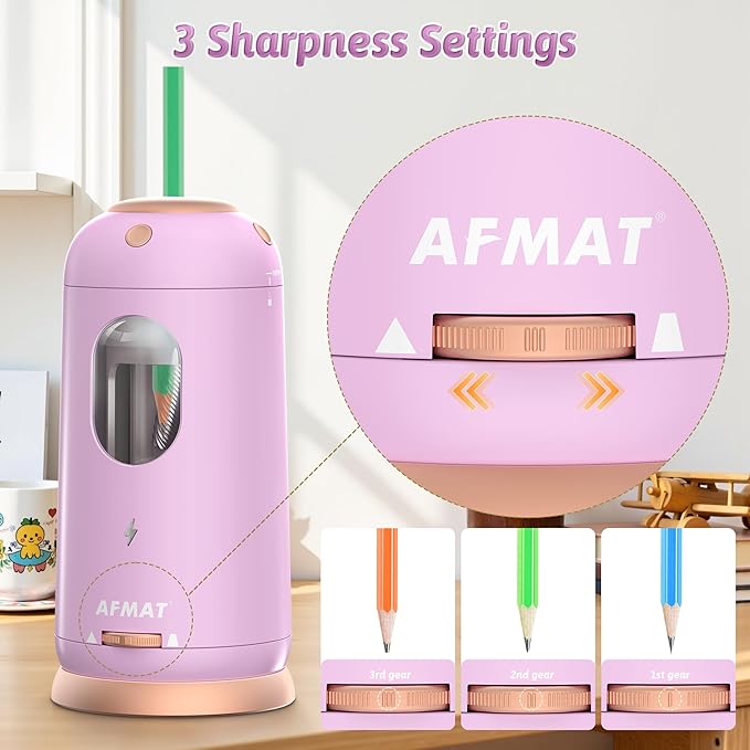 AFMAT Electric Pencil Sharpener, Auto in & Out, Fully Automatic Pencil Sharpener - Image 4