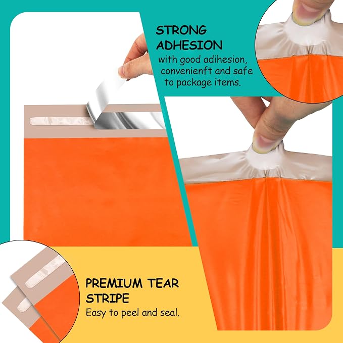 Poly Mailers 6x9 inch 100 Pcs, Waterproof and Tear-resistant Shipping Bags - Image 3