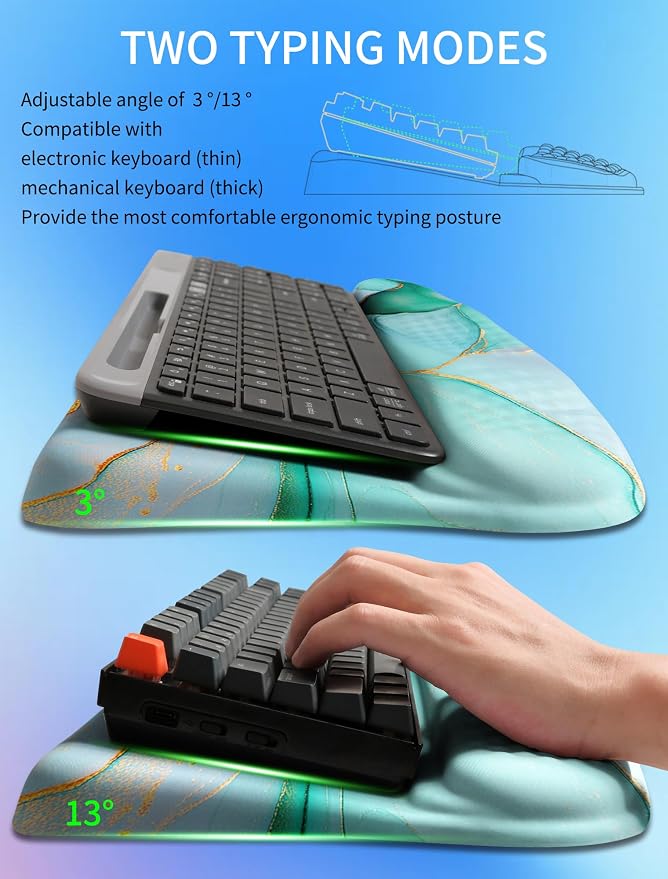Ergonomic Wave Wrist Rest with Keyboard Stand, Cushioned Palm Rest, Comfortable - Image 2