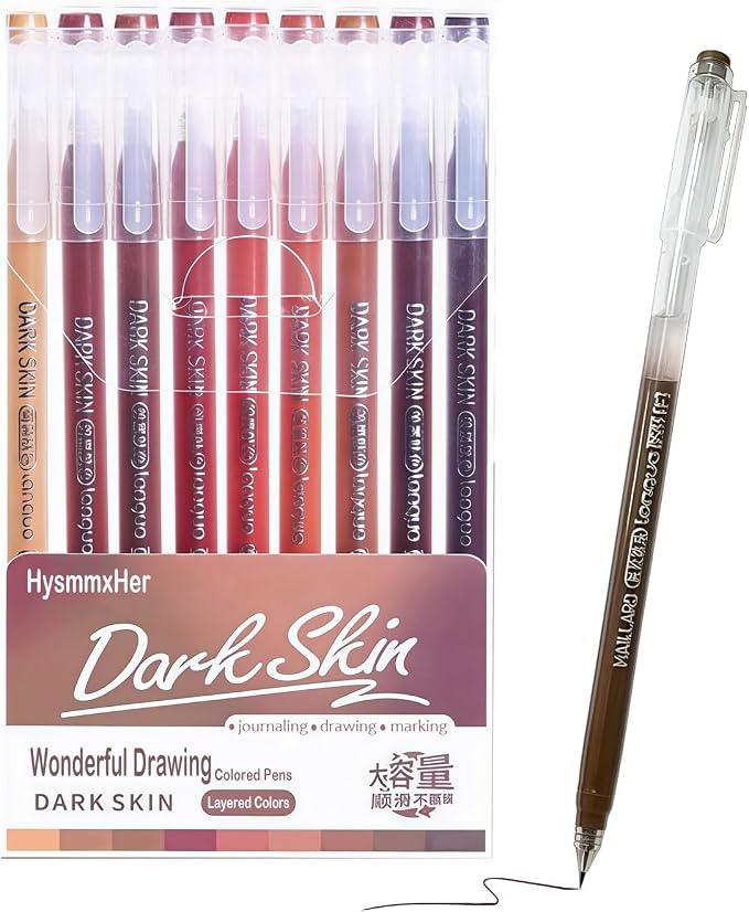 9 Colored Gel Pens Set, 0.6mm Fine Point by HysmmxHer