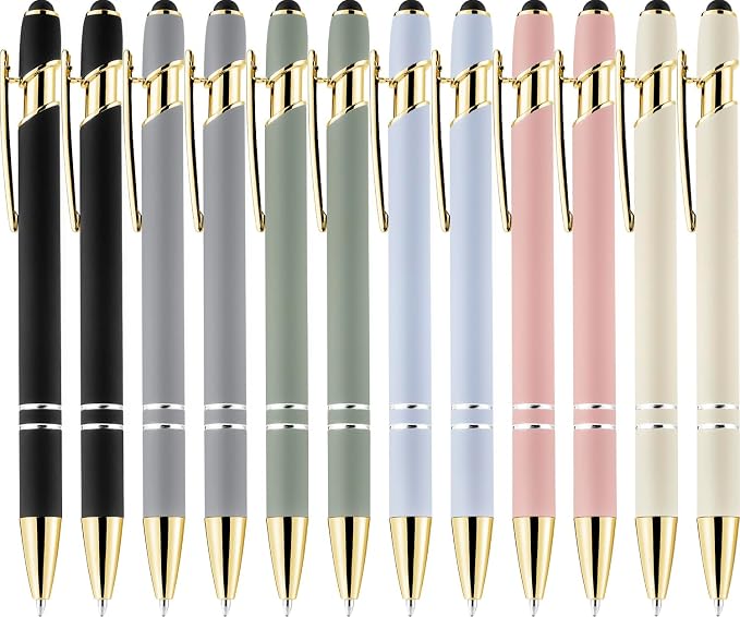 LINFANC 12 Pack Morandi Gold Ballpoint Pen by LINFANC