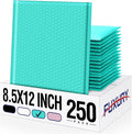 Fuxury 250Pack Teal Bubble Mailers 8.5x12" Medium Opaque Padded Envelopes by Fuxury