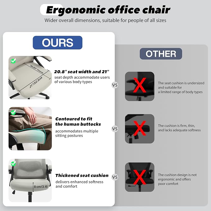 Fizzin Ergonomic Office Chair, 400 LBS Computer Chairs - Image 4